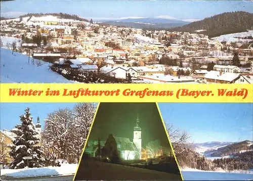 Grafenau Niederbayern Panorama Dorfmotiv Kirche Kat. Grafenau