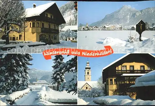 Niederaudorf Gaestehaus Boehm Wegekreuz Kirche Kat. Oberaudorf