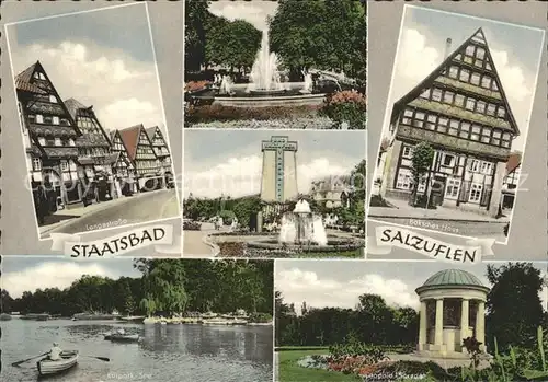 Bad Salzuflen Langestrasse Fontaene Baksches Haus Leopold Sprudel Kurpark Eingang See Kat. Bad Salzuflen