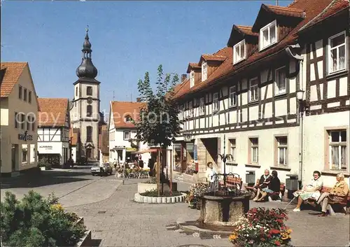 Gersfeld Rhoen Marktplatz Brunnen Kirche Kneipp Luftkurort Kat. Gersfeld (Rhoen)