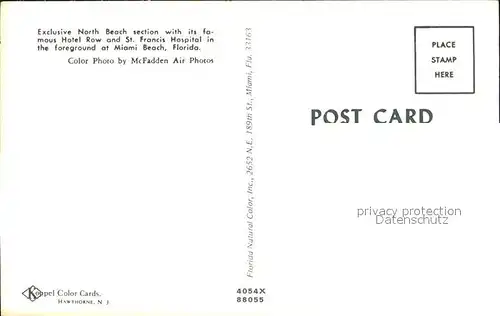 Miami Beach Hotel Row St Francis Hospital aerial view Kat. Miami Beach