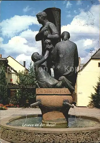 Leiwen Trier Saarburg Weinort an der Mosel Weinbrunnen Kat. Leiwen