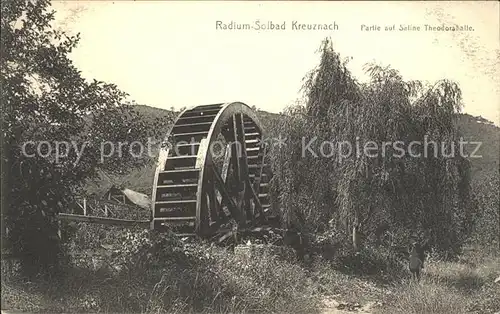 Bad Kreuznach Partie auf Saline Theodorshalle Wasserrad Radium Solbad Kat. Bad Kreuznach