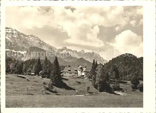 Elmau Muellerhaus mit Dreitorspitze Wettersteingebirge Kat. Kruen