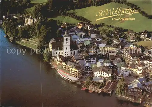 St Wolfgang Salzkammergut Fliegeraufnahme Hotel Weisses Roessi  Kat. St. Wolfgang im Salzkammergut