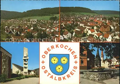 Oberkochen Stadtblick Kirche Brunnen Kat. Oberkochen