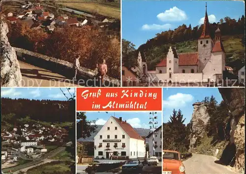 Kinding Stadtblick Kirche Gasthof Krone Bergstrasse Kat. Kinding