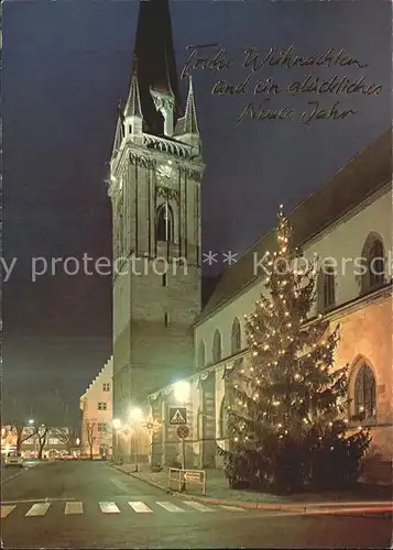 Radolfzell Bodensee Weihnhachtskarte Kirchenpartie bei Nacht Kat. Radolfzell am Bodensee