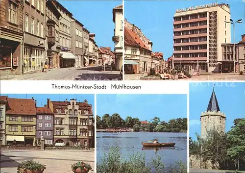 Muehlhausen Thueringen Hotel Stadt Muehlhausen Karl Marx Platz Naherholungszentrum Schwanenteich Rabenturm Thomas Muentzer Stadt Kat. Muehlhausen Thueringen