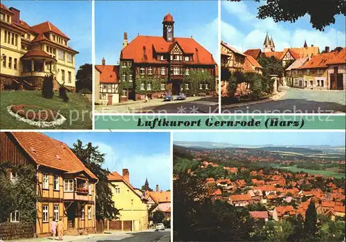 Gernrode Harz FDGB Erholungsheim Stubenberg Rathaus Spittelplatz Bad Suderode Kat. Gernrode Harz