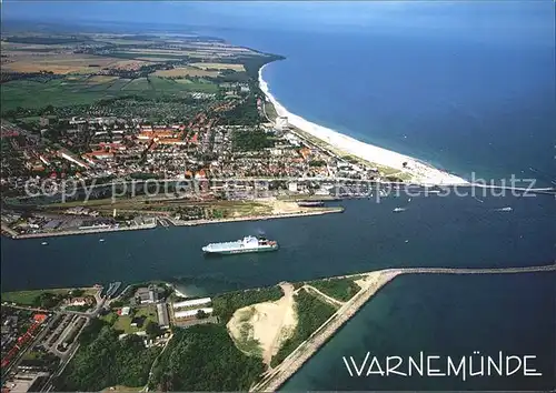 Warnemuende Ostseebad Fliegeraufnahme Kat. Rostock