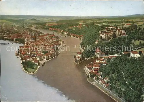 Passau Fliegeraufnahme Dreifluessestadt Kat. Passau