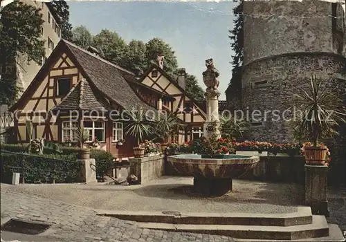 Meersburg Bodensee Alte Muehle Zugbruecke zur Burg Baerenbrunnen Kat. Meersburg