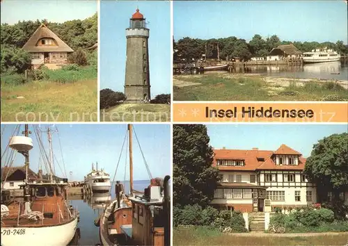 Kloster Hiddensee Fischerhaus Leuchtturm Anlegestelle Hafen HO Gaststaette Dornbusch Kat. Insel Hiddensee