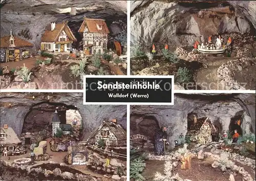 Walldorf Meiningen Sandsteinhoehle Muehle im Tal Schnewittchen und die sieben Zwerge Sandmaennchen Haensel und Gretel Kat. Walldorf Meiningen