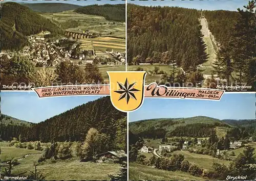 Willingen Sauerland Total mit Viadukt Hermeketal Muehlenkopfschanze Kat. Willingen (Upland)