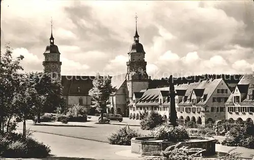 Freudenstadt Marktplatz Stadtkirche Brunnen Kat. Freudenstadt