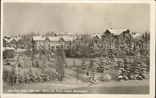 Oberhof Thueringen Blick auf Parkhotel Sanssouci Winterpanorama Kat. Oberhof Thueringen