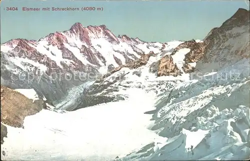 Eismeer [Jungfraubahn] mit Schreckhorn Kat. Jungfrau