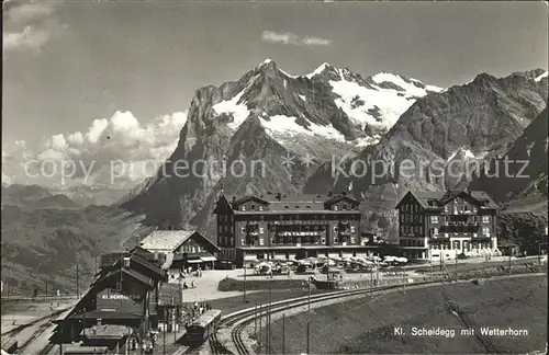 Kleine Scheidegg Wengen mit Wetterhorn Kat. Scheidegg Kleine