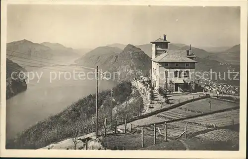 Monte Bre Lugano Kulm Hotel veduta verso Ponte di Melido Lago Luganersee Kat. Monte Bre