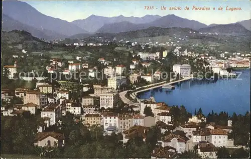 Paradiso Lago di Lugano Panorama Luganersee Alpen Kat. Paradiso