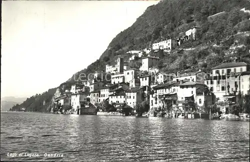 Gandria Lago di Lugano Ansicht vom Luganersee aus Kat. Gandria