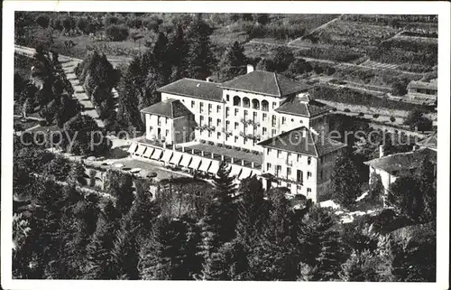 Brissago TI Hotel Brenscino am Lago Maggiore Fliegeraufnahme Kat. Brissago