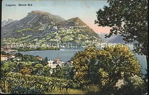 Lugano TI Panorama Lago di Lugano Monte Bre Luganersee Kat. Lugano