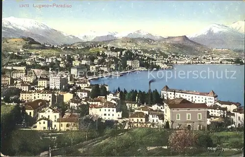 Paradiso Lago di Lugano Panorama Luganersee Alpen Kat. Paradiso