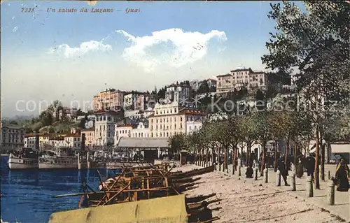 Lugano TI Quai Lago di Lugano Luganersee Kat. Lugano