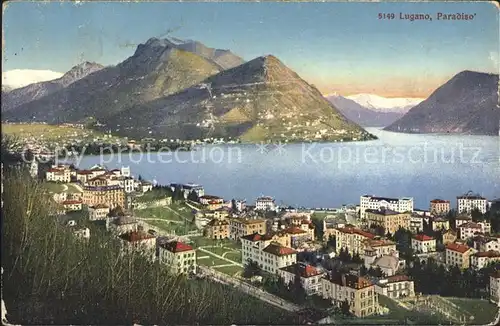 Paradiso Lago di Lugano Panorama Luganersee Kat. Paradiso