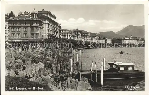 Lugano TI Quai Lago di Lugano Luganersee Kat. Lugano