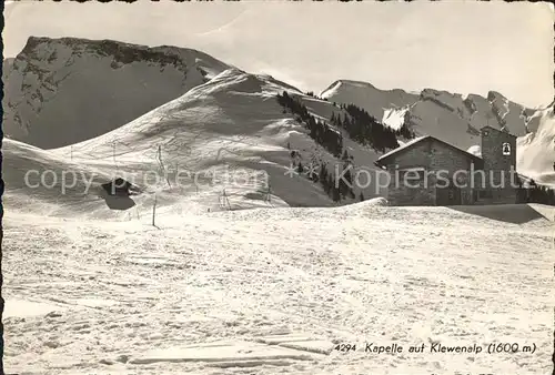 Beckenried Kapelle auf Klewenalp Skihaus Wintersportplatz Kat. Beckenried