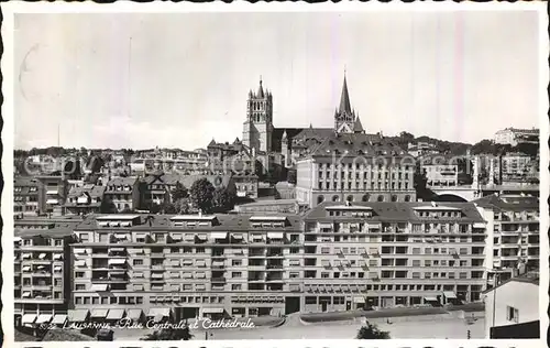 Lausanne VD Rue Centrale et Cathedrale Kat. Lausanne