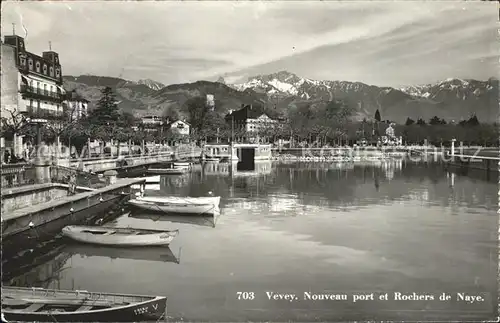 Vevey VD Port et Rochers de Naye Kat. Vevey