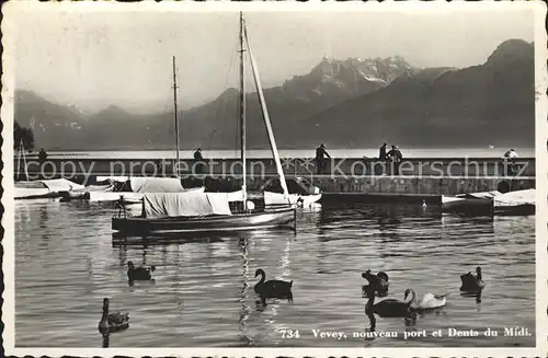 Vevey VD Port et Dents du Midi Kat. Vevey