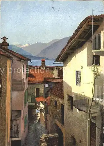 San Nazzaro Ortsparie mit Lago Maggiore Kat. San Nazzaro