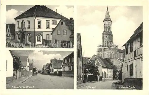 Moersch Rheinstetten Rathaus Karlsruherstrasse Lammstrasse Kirche Kat. Rheinstetten