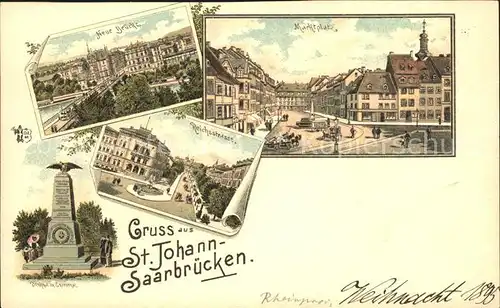 St Johann Saarbruecken Neue Bruecke Marktplatz Reichsstrasse Ehrenthal Denkmal Kat. Saarbruecken