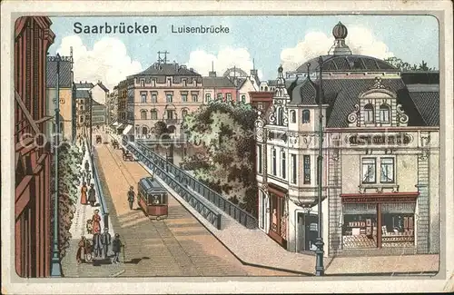 Saarbruecken Luisenbruecke Strassenbahn Kat. Saarbruecken