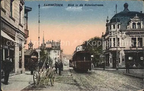 Saarbruecken Blick in die Victoriastrasse Strassenbahn Kat. Saarbruecken