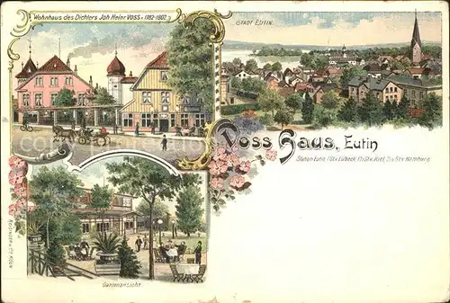 Eutin Wohnhaus Joh Heinr Voss Gartenansicht Stadtblick Kat. Eutin