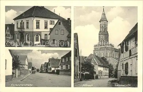 Moersch Rheinstetten Rathaus Karlsruher Strasse Lammstrasse Kirche Kat. Rheinstetten