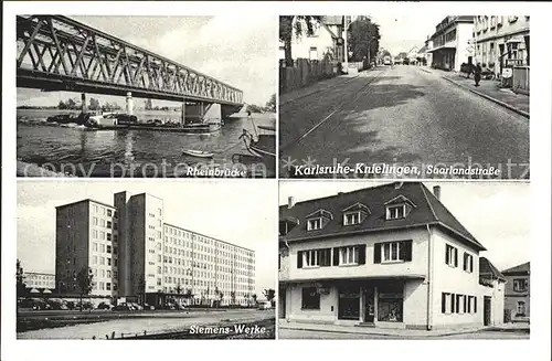 Knielingen Rheinbruecke Siemens Werke Saarlandstrasse Kat. Karlsruhe