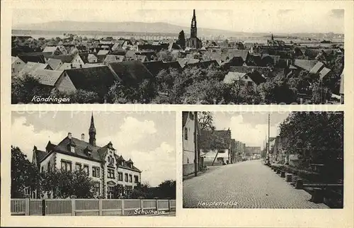 Koendringen Panorama Schulhaus Hauptstrasse Kat. Teningen