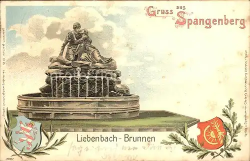 Spangenberg Hessen Liebenbach Brunnen Skulptur Wappen Kat. Spangenberg