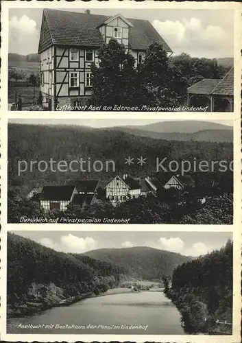 Asel Voehl Pension Lindenhof Aselbucht Bootshaus Luftkurort am Edersee Kat. Voehl