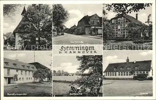 Hemmingen Hannover Kapelle Dorfstrasse Schule Dorfpartie Viehweide Rundfunksender / Hemmingen /Region Hannover LKR