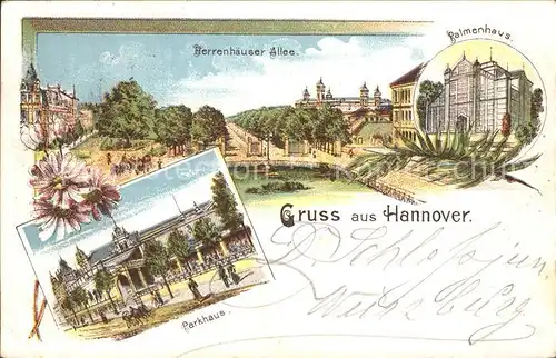 Hannover Herrenhaeuser Allee Palmenhaus Restaurant Parkhaus Litho Kat. Hannover